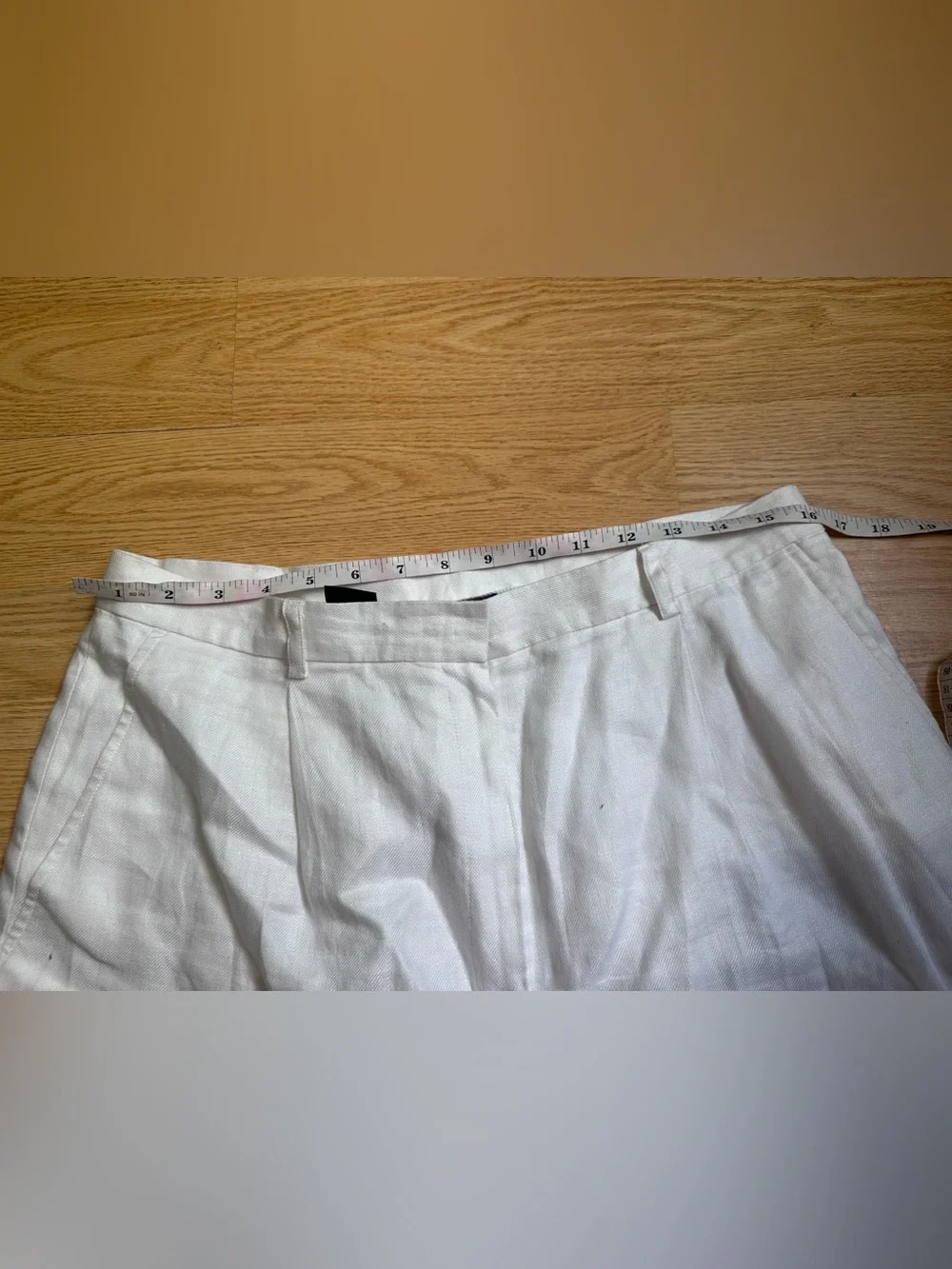 Lauren Ralph Lauren Women's White Pleated Dress Pants Linen Blend Lined 14